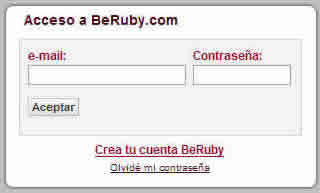 Beruby - Acceso usuario